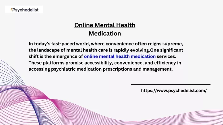 online mental health medication