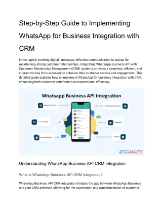 Step-by-Step Guide to Implementing WhatsApp for Business Integration with CRM