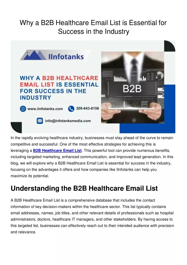 why a b2b healthcare email list is essential