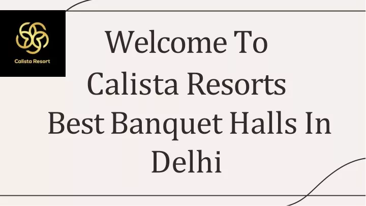 welcome to calista resorts