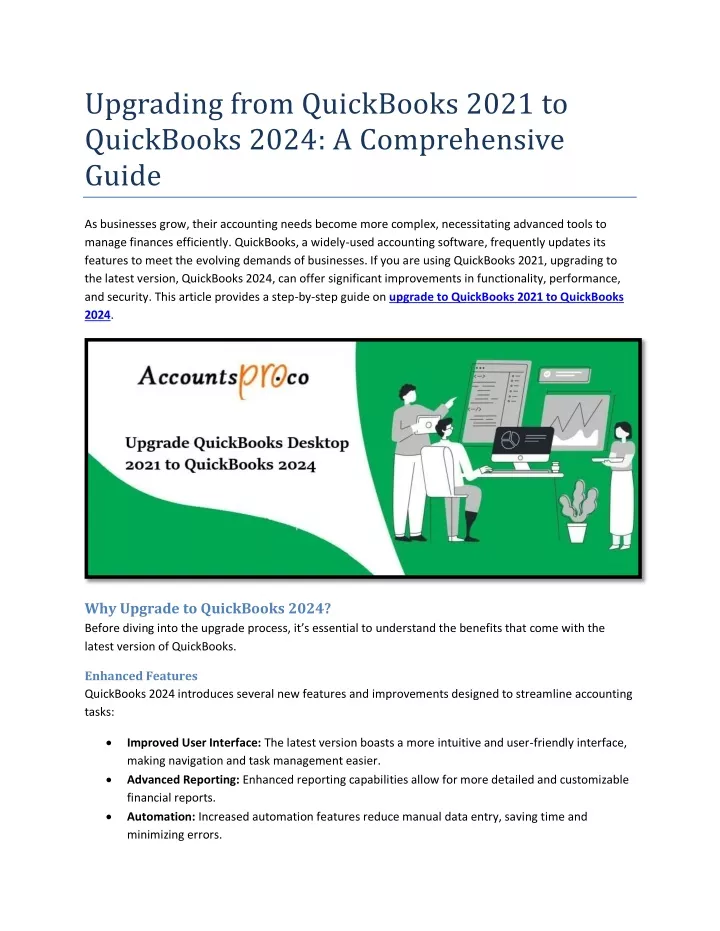 upgrading from quickbooks 2021 to quickbooks 2024