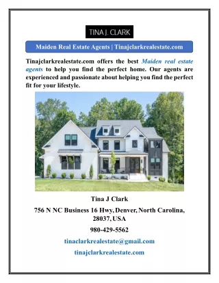 Maiden Real Estate Agents  Tinajclarkrealestate.com