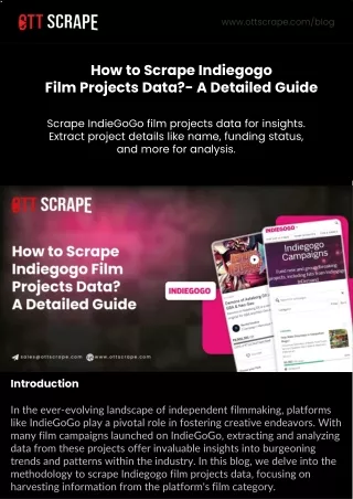 How to Scrape Indiegogo Film Projects Data- A Detailed Guide