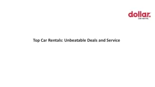 Top Car Rentals: Unbeatable Deals and Service