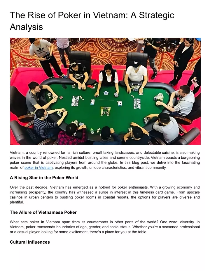 the rise of poker in vietnam a strategic analysis