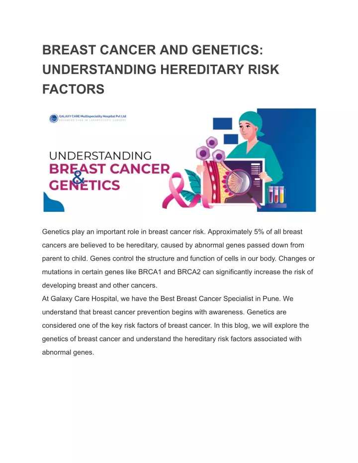 breast cancer and genetics understanding