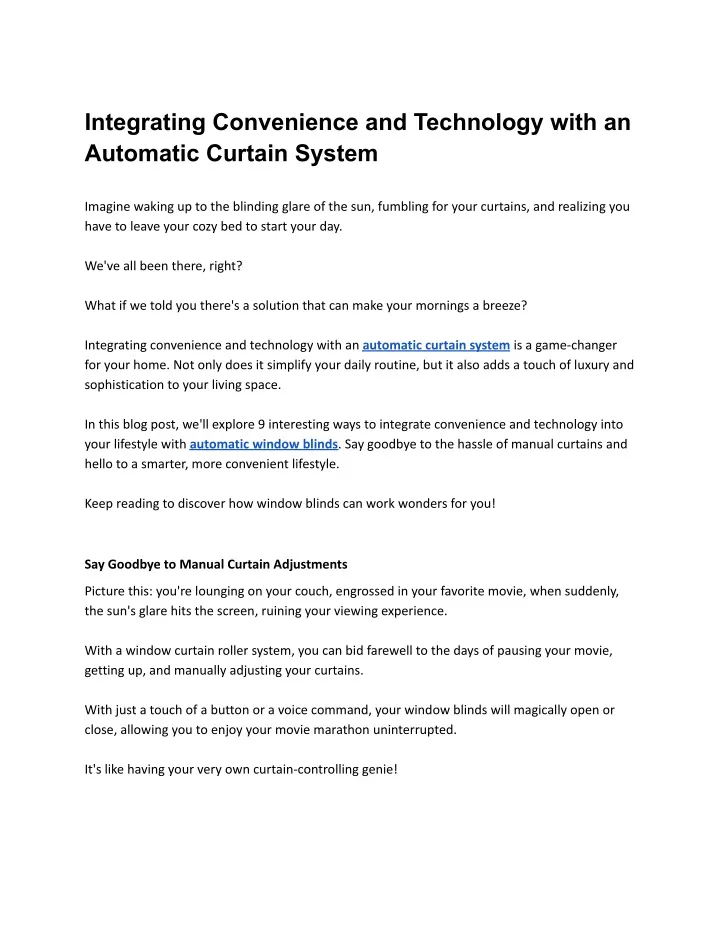 integrating convenience and technology with