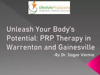 PRP Therapy in Warrenton and Gainesville