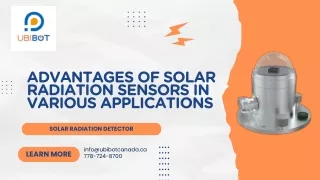 Advantages of Solar Radiation Sensors in Various Applications