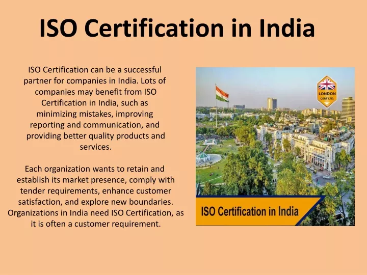 iso certification in india