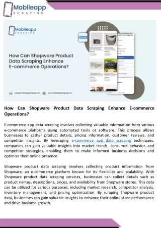 How Can Shopware Product Data Scraping Enhance E-commerce Operations