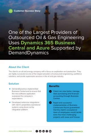 Dynamics 365 Business Central and Azure for Oil & Gas Engineering - Case Study