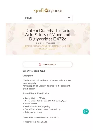 Diacetyl Tartaric Acid Ester of Mono and Diglycerides (DATEM)