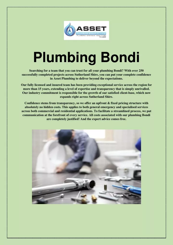 plumbing bondi