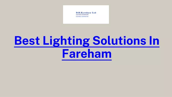 best lighting solutions in fareham