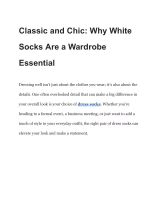 Classic and Chic_ Why White Socks Are a Wardrobe Essential