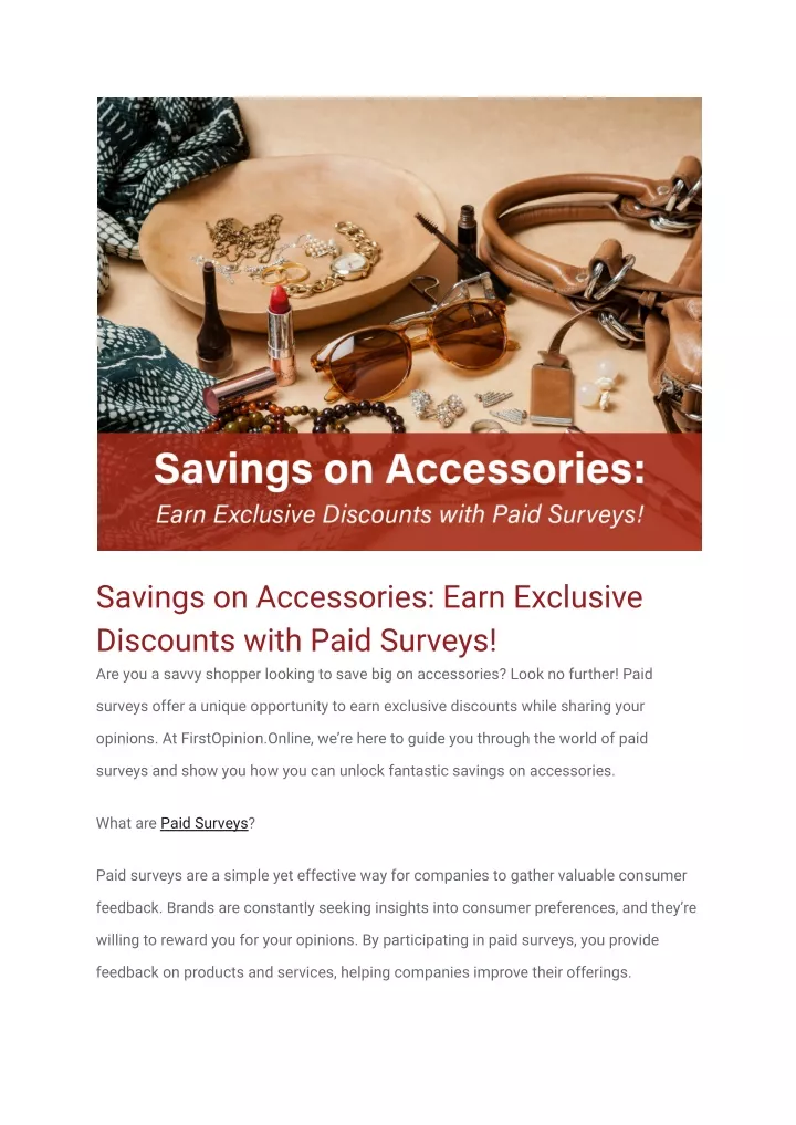 savings on accessories earn exclusive discounts