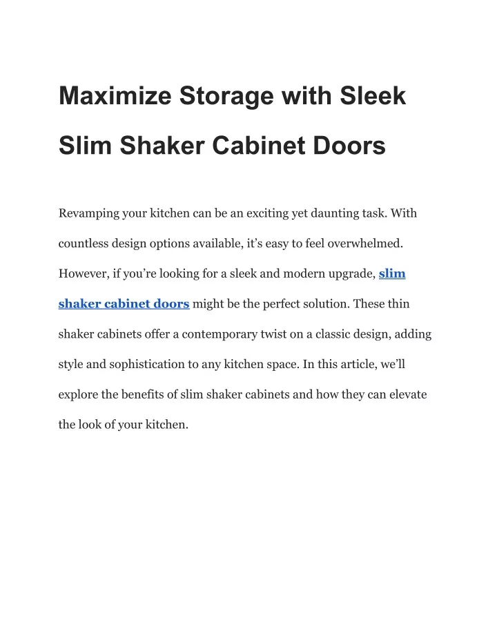 maximize storage with sleek