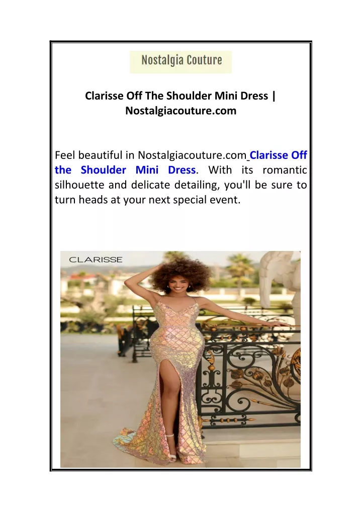 clarisse off the shoulder mini dress