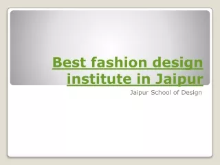 Best fashion design institute in Jaipur