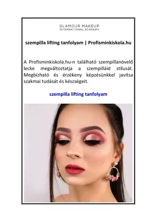 szempilla lifting tanfolyam  Profisminkiskola.hu