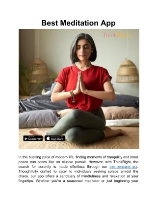 Best Meditation App | ThinkRight