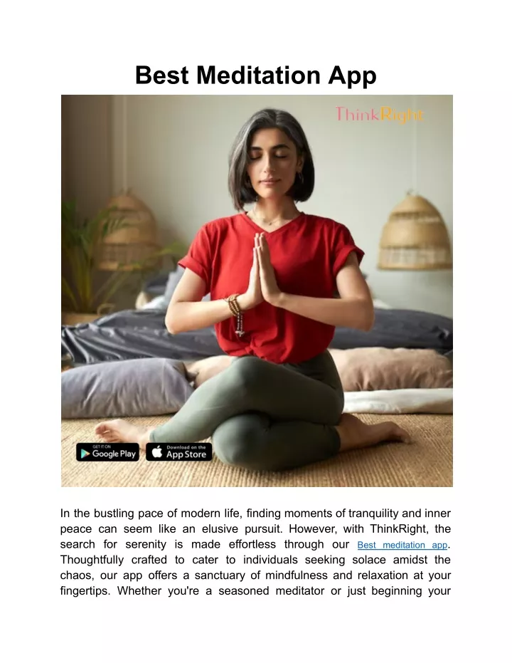 PPT - Best Meditation App | ThinkRight PowerPoint Presentation, free ...