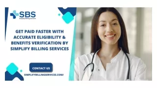 Get Paid Faster with Accurate Eligibility & Benefits Verification by Simplify Billing Services