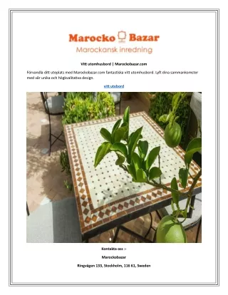 Vitt utomhusbord  Marockobazar