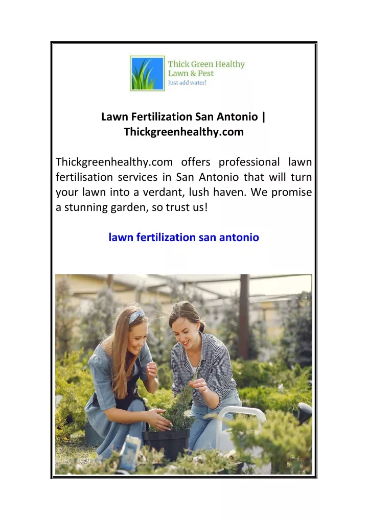 lawn fertilization san antonio thickgreenhealthy