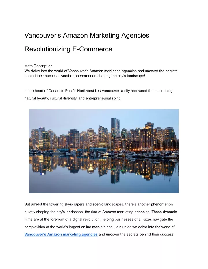 vancouver s amazon marketing agencies