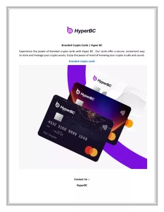 Branded Crypto Cards   Hyper BC