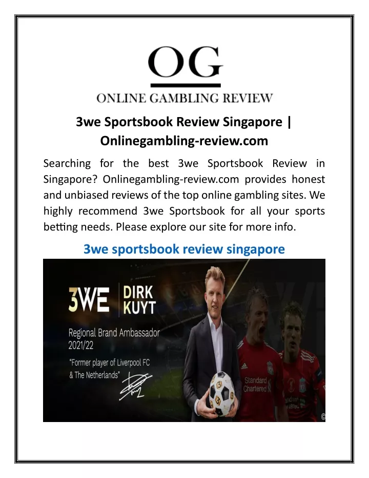 3we sportsbook review singapore onlinegambling