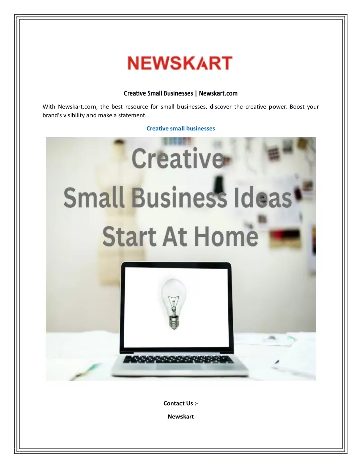 creative small businesses newskart com