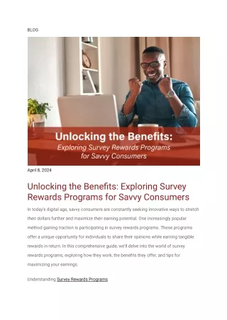 Unlocking the Benefits_ Exploring Survey Rewards Programs for Savvy Consumers