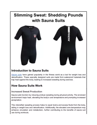 Slimming Sweat: Shedding Pounds with Sauna Suits