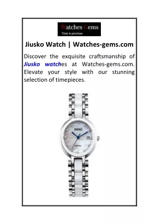 Jiusko Watch  Watches-gems.com