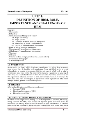 human resource managment hm 204