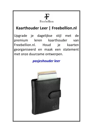 Kaarthouder Leer  Freebellion.nl