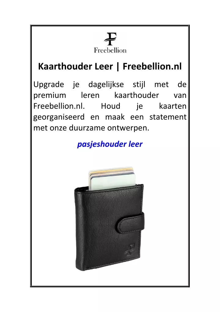 kaarthouder leer freebellion nl