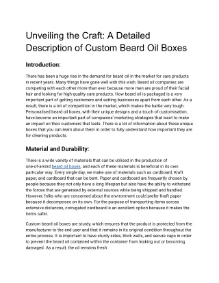 Custom Beard OIl Boxes