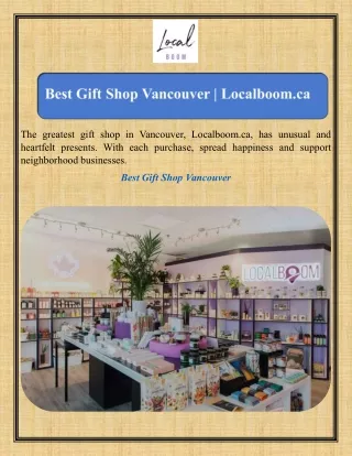 Best Gift Shop Vancouver Localboom.ca