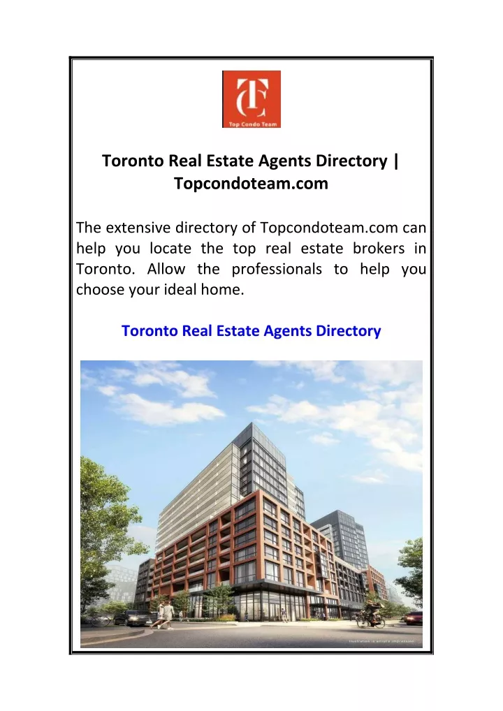 toronto real estate agents directory topcondoteam