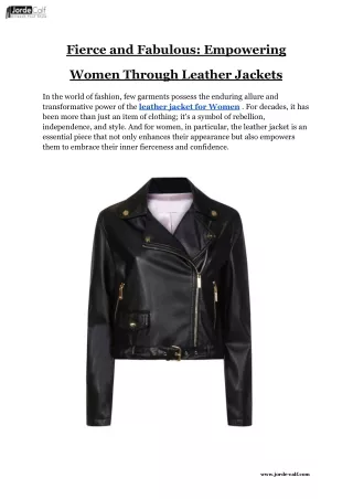 Fierce and Fabulous_ Empowering Women Through Leather Jackets