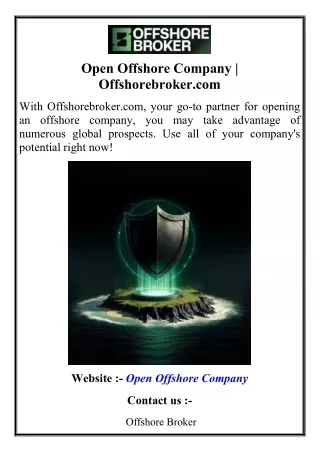 Open Offshore Company  Offshorebroker.com