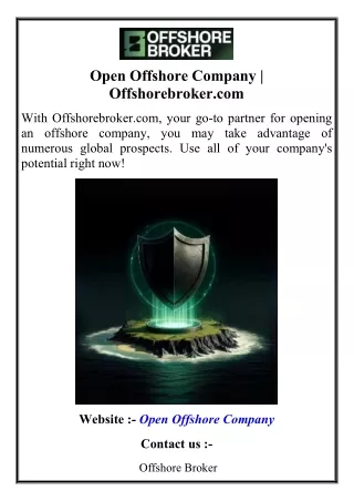 open offshore company offshorebroker com