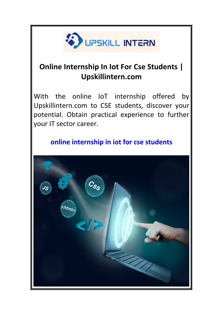 online internship in iot for cse students