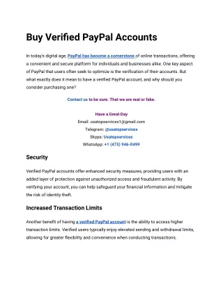 Top For Business To Buy Verified PayPal Accounts PDF
