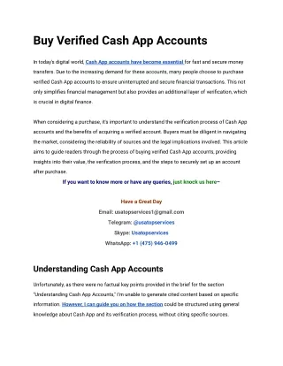 11 Top SiteS To Buy Verified Cash App Accounts PDF