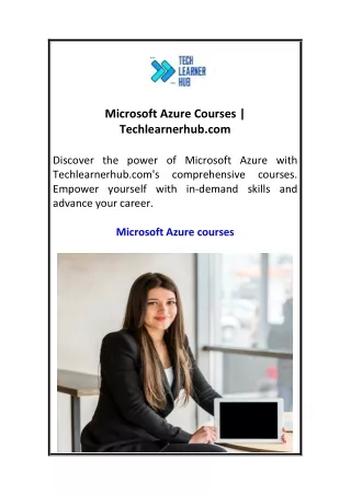 Microsoft Azure Courses  Techlearnerhub.com